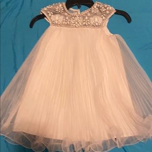 Girls designer marchesa white dress with beads.